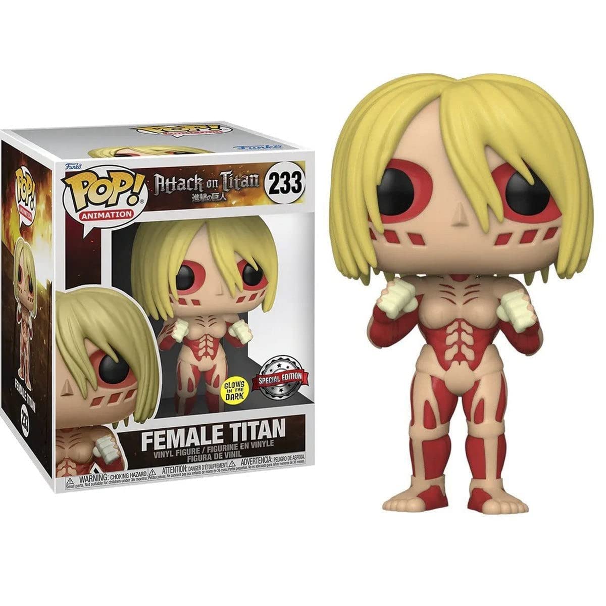 FUNKO POP FEMALE TITAN #223 GLOWS IN THE DARK ATTACK ON TITAN