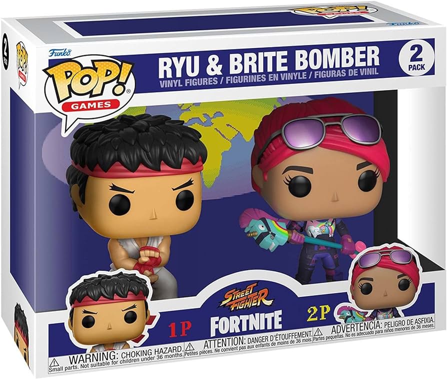 FUNKO POP RYU & BRITE BOMBER FORNITE X STREET FIGHTER