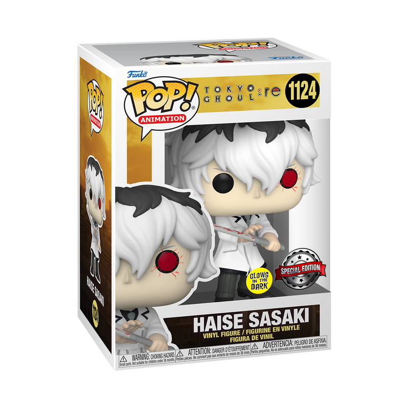 FUNKO POP HAISE SASAKI GLOWS IN THE DARK #1124 TOKYO GHOUL